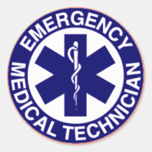 STICKER ROND TECHNICIENS MÉDICALES D'URGENCE EMT