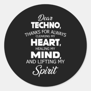 Sticker Rond Techno Music DJ Electro Rave Festival Idée cadeau