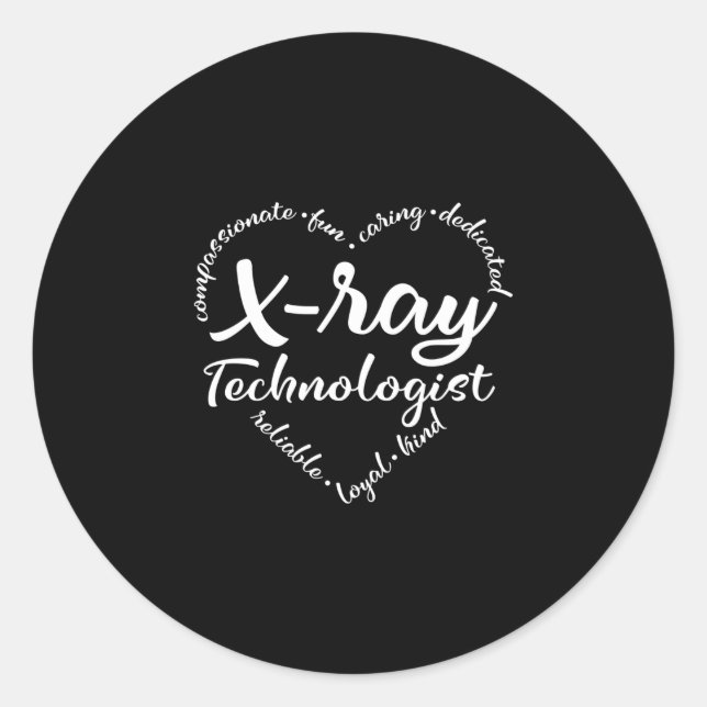 Sticker Rond Technologie Xray, technologue en radiographie (Devant)