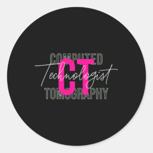 Sticker Rond Technologue en radiologie de la technologie Ct Tom