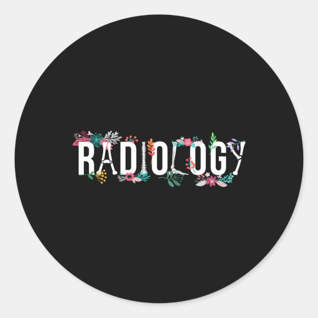 Sticker Rond Technologue en radiologie Fleurs Rad Tech (Devant)