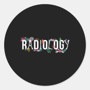 Sticker Rond Technologue en radiologie Fleurs Rad Tech