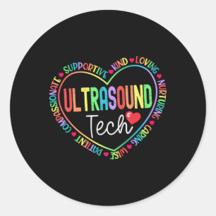 Sticker Rond Technologue en ultrasons Sonographie Ultrasound Te
