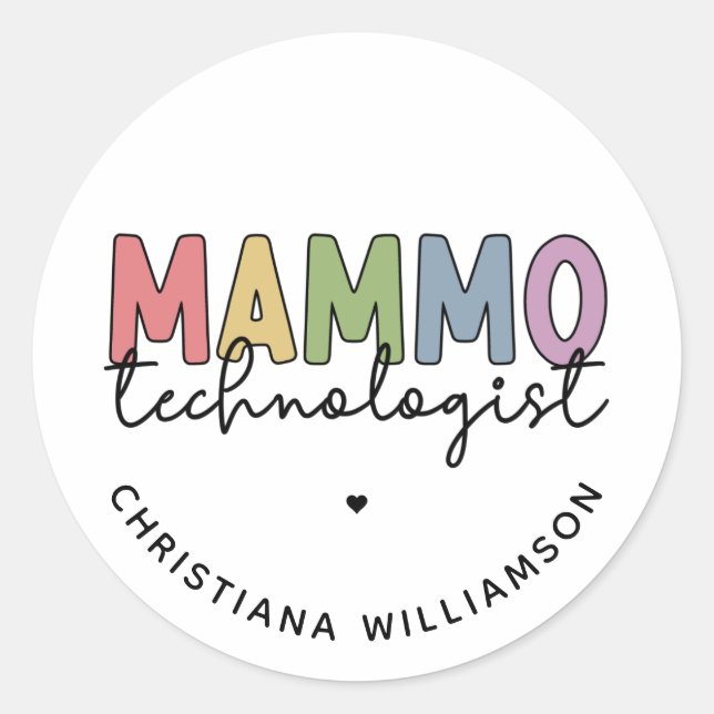 Sticker Rond Technologue Mammographie sur mesure (Devant)