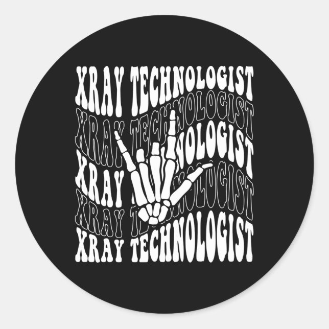 Sticker Rond Technologue Xray Pour Radiographe Ou Radiologie (Devant)