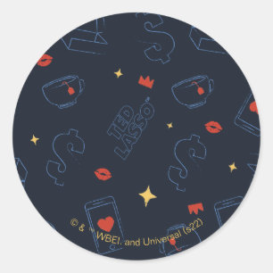 Sticker Rond Ted Lasso   Tea et biscuit Icon Toss Motif