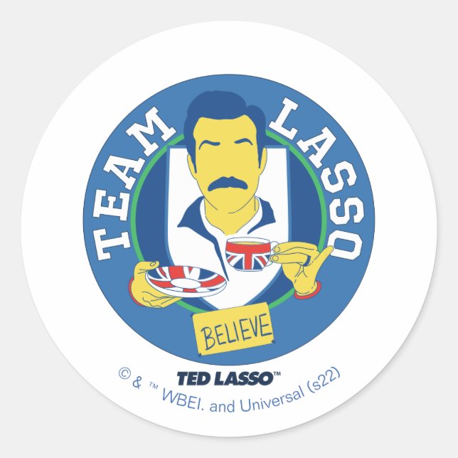 Sticker Rond Ted Lasso | Team Lasso Tea Iconic Avatar (Devant)