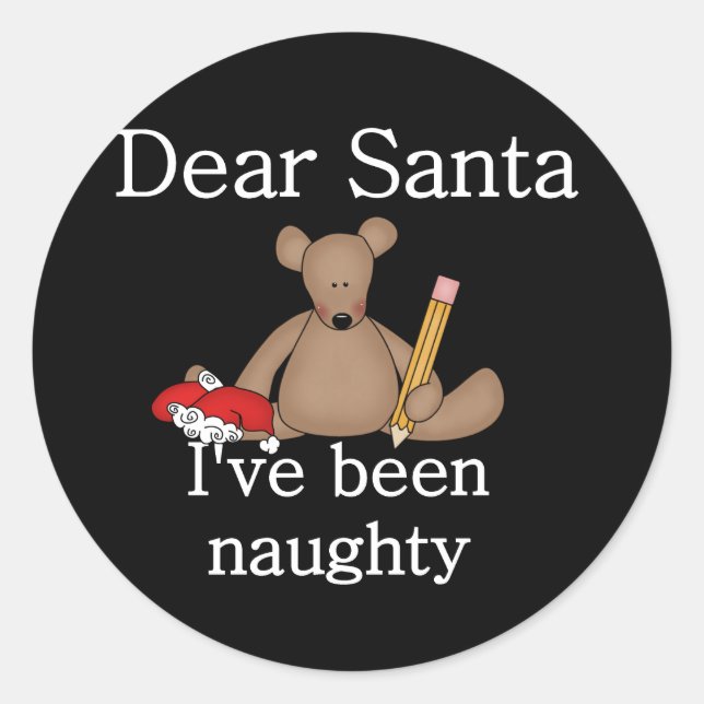 Sticker Rond Teddy Bear Cher Père Noël (Devant)