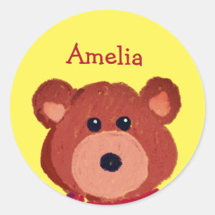 Sticker Rond Teddy Bear personnalisée