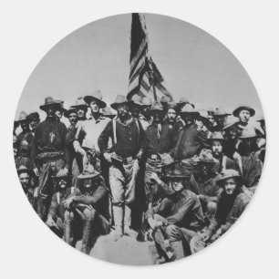 Sticker Rond Teddy's Colts Teddy Roosevelt Rough Riders 1898