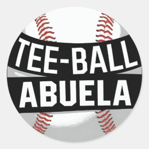 Sticker Rond Tee-Ball Abuela Latina Teeball Grandma