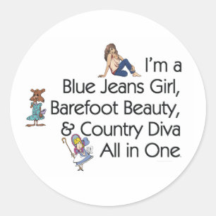 Sticker Rond TEE Blue Jeans Girl