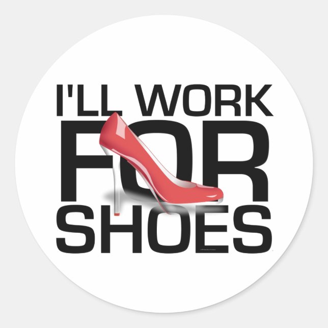 Sticker Rond TEE I Work For Chaussures (Devant)