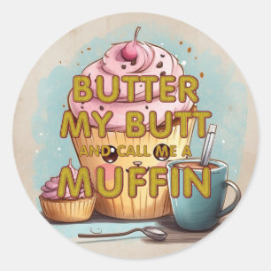 Sticker Rond TEE M'appelle un muffin