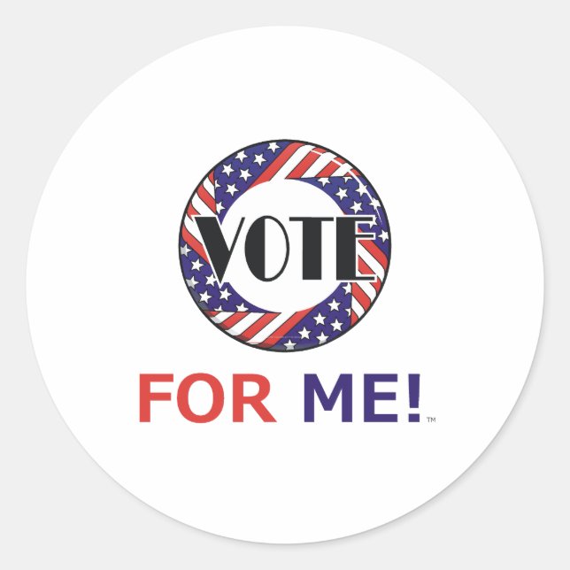 Sticker Rond TEE Voter pour moi (Devant)
