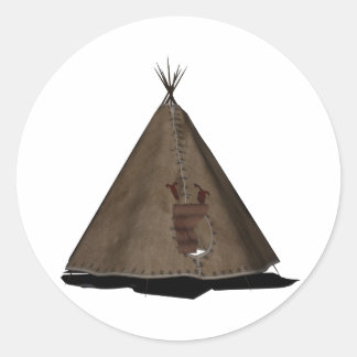 Sticker Rond teepee amérindienne