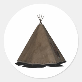 Sticker Rond teepee amérindienne