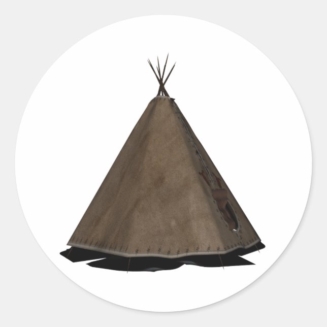 Sticker Rond teepee amérindienne (Devant)