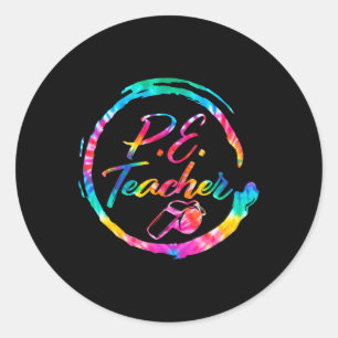 Sticker Rond Teinture Enseignant Enseignant Pe Squad Retour À S