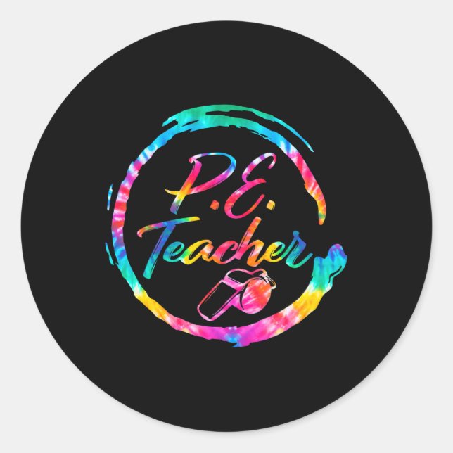 Sticker Rond Teinture Enseignant Enseignant Pe Squad Retour À S (Devant)