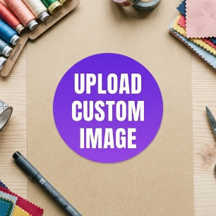 Sticker Rond Télécharger une image personnalisée - Ajoutez la v