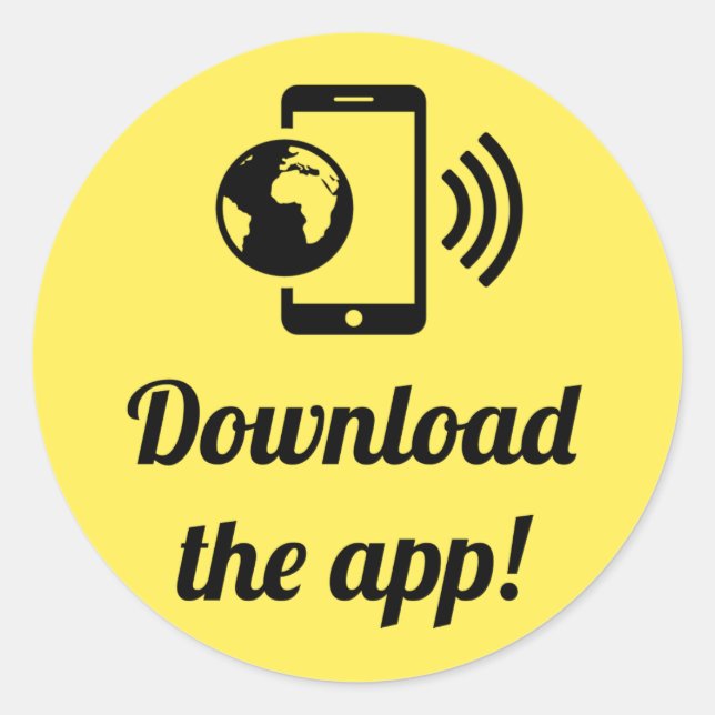Sticker Rond Téléchargez L'Application ! (Devant)