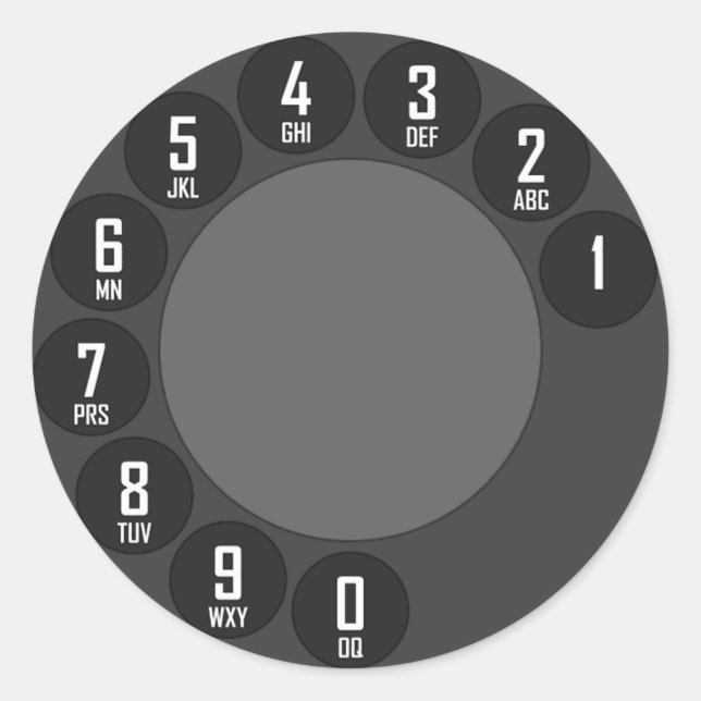 Sticker Rond Téléphone Rotary (Devant)