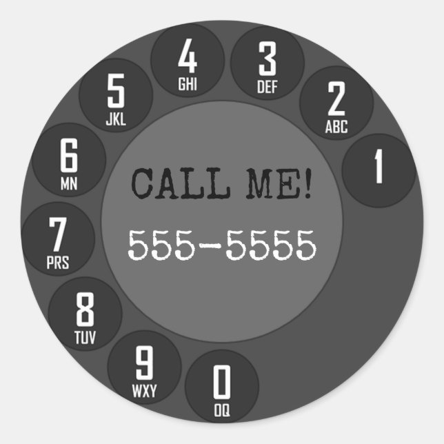 Sticker Rond Téléphone Rotary (Devant)
