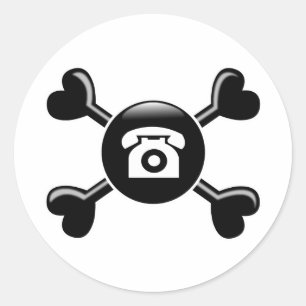 Sticker Rond Téléphones Crossbones
