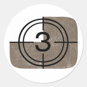 Sticker Rond Télévision rétro