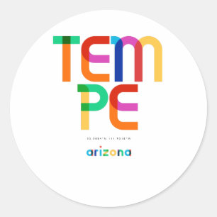 Sticker Rond Tempe Arizona Mid Century, Pop Art,