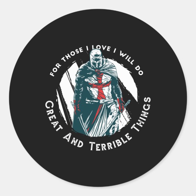 Sticker Rond Température de chevalier (Devant)