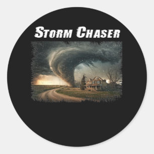 Sticker Rond Tempête Chaser Tornado Météorologue photo Météorol