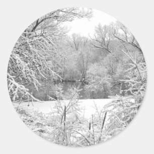 Sticker Rond Tempête de neige
