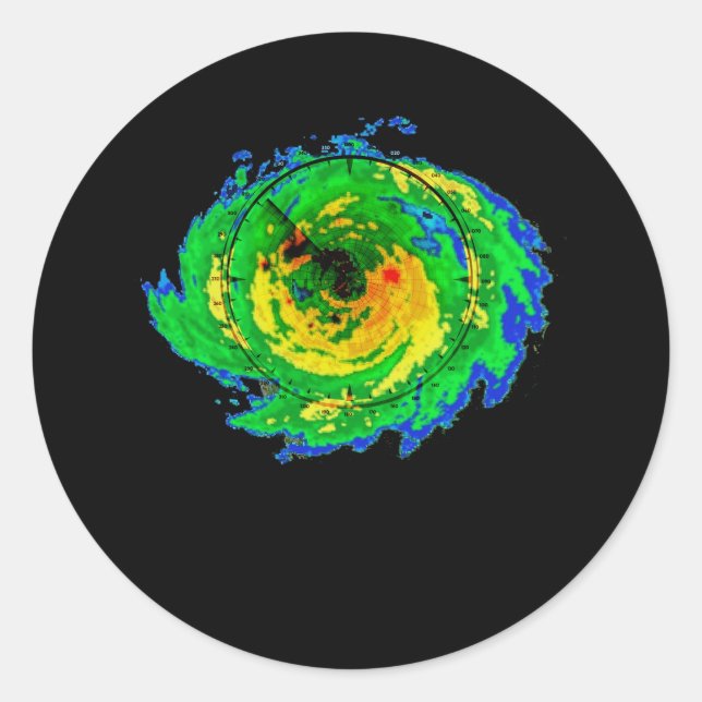 Sticker Rond Tempête météorologique Chasse météorologique Radar (Devant)