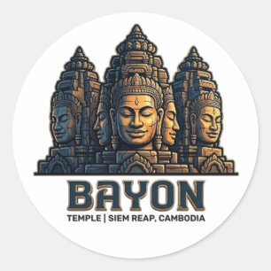 STICKER ROND TEMPLE DE BAYON
