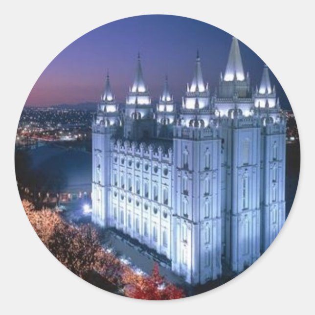Sticker Rond Temple de Mormon (Devant)