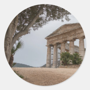Sticker Rond Temple grec chez Segesta, Sicile