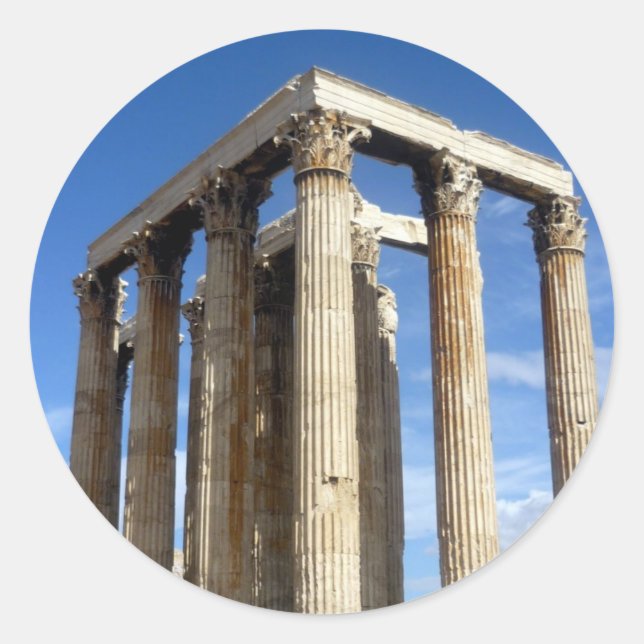 Sticker Rond temple zeus (Devant)