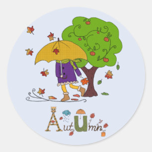Sticker Rond Temps d'automne