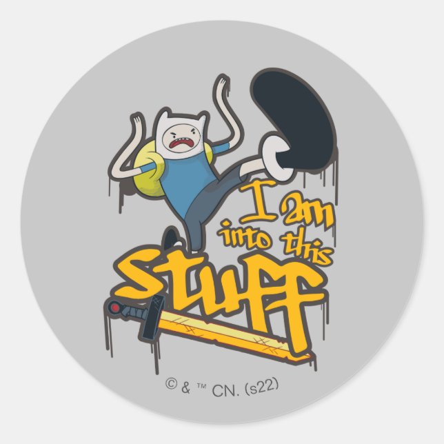 Sticker Rond Temps d'aventure | Finn "Je Suis Dans Ce Genre De  (Devant)