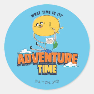 Sticker Rond Temps d'aventure Jake Flottant Avec Finn