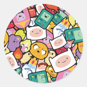 Sticker Rond Temps d'aventure Motif de jeu de caractères