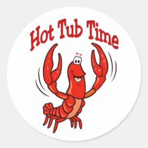 Sticker Rond Temps de homard ou de baquet chaud d'écrevisses