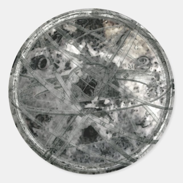 Sticker Rond Temps et espace surprenant (Devant)