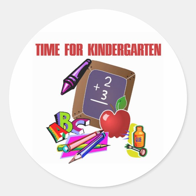 STICKER ROND TEMPS POUR KINDERGARTEN (Devant)
