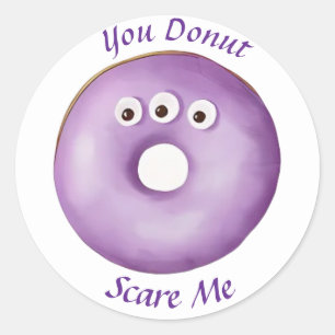 Sticker Rond Tendance Halloween Éffrayant pourpre Monster Eyes 