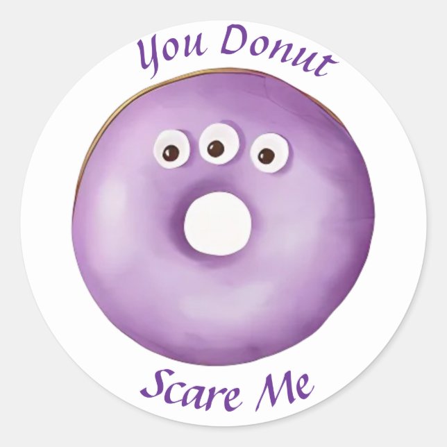 Sticker Rond Tendance Halloween Éffrayant pourpre Monster Eyes  (Devant)