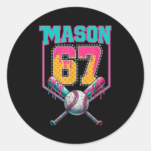 Sticker Rond Tendance Mason 67 Mém Crème Glacée Dégoulinant Bas