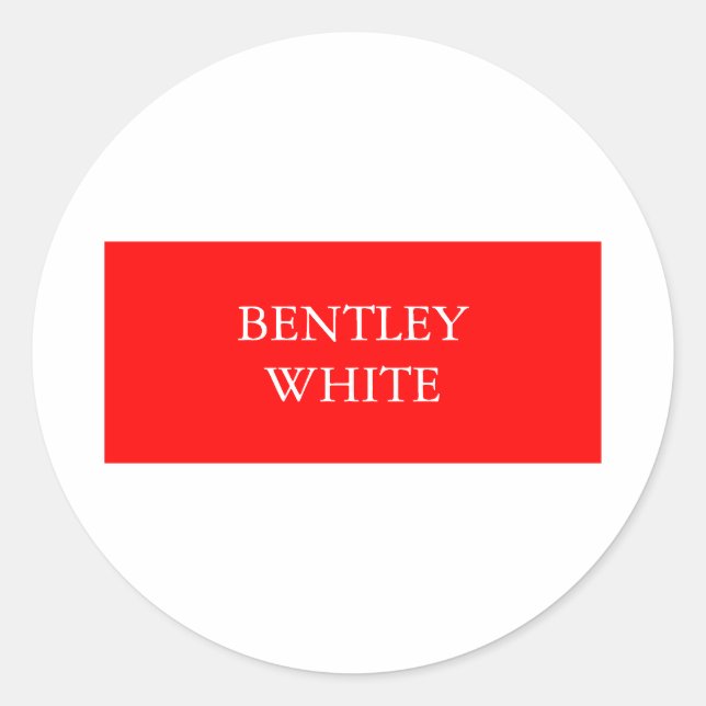 Sticker Rond Tendance Rouge Blanc Style Simple Simple Plaque Vo (Devant)